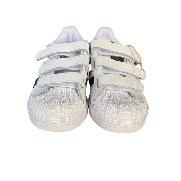 Adidas Superstar CF 3 Straps Sneakers White Black Unisex Kids Size 11.5 NWT - Picture 4 of 7